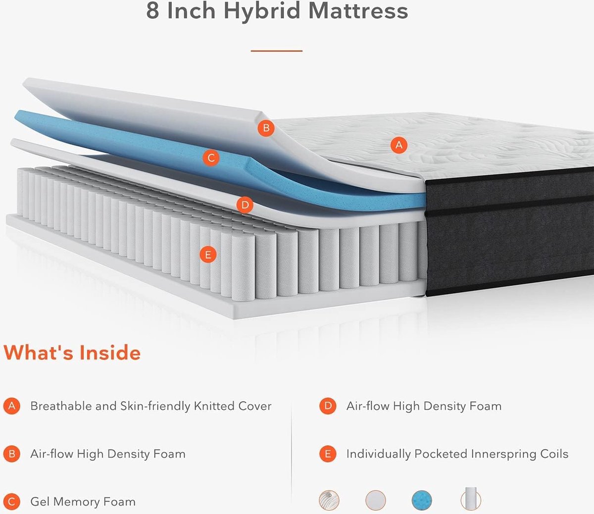 Spring Mattress - Super King 8 inch Medium Firm