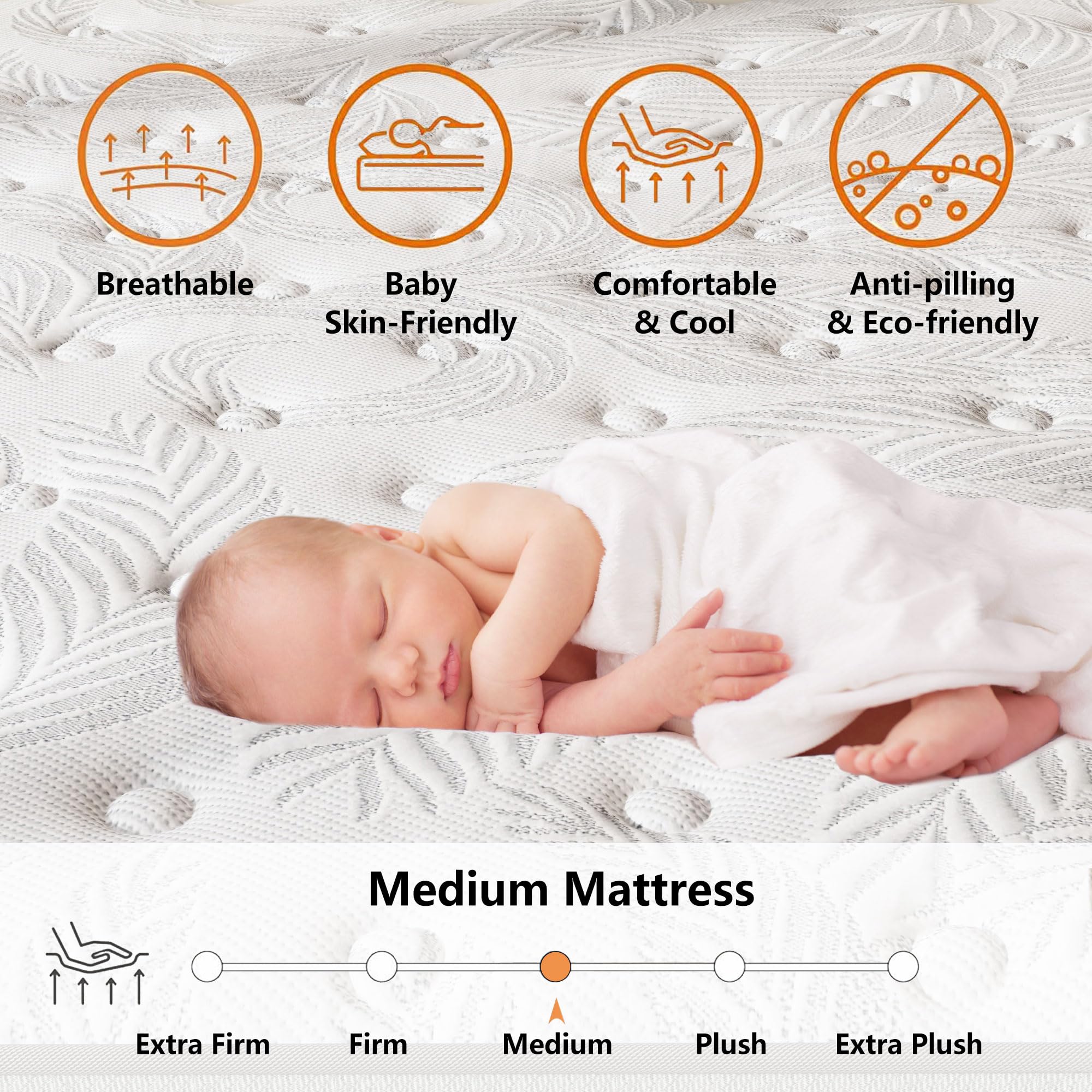 Spring Mattress - Twin XL 12 inch Eco-friendly