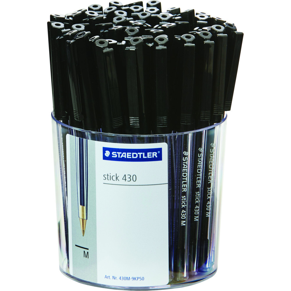 Staedtler Ball 430 F Ballpoint Pen - Black - 12 Pack