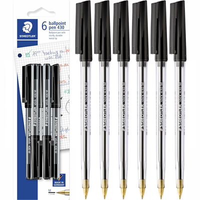 Staedtler Ball 430 F Ballpoint Pen - Black - 12 Pack