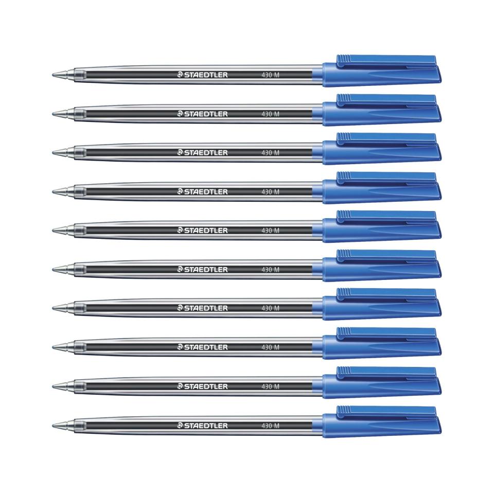Staedtler Ball 430 F Ballpoint Pen - Blue - 12 Pack
