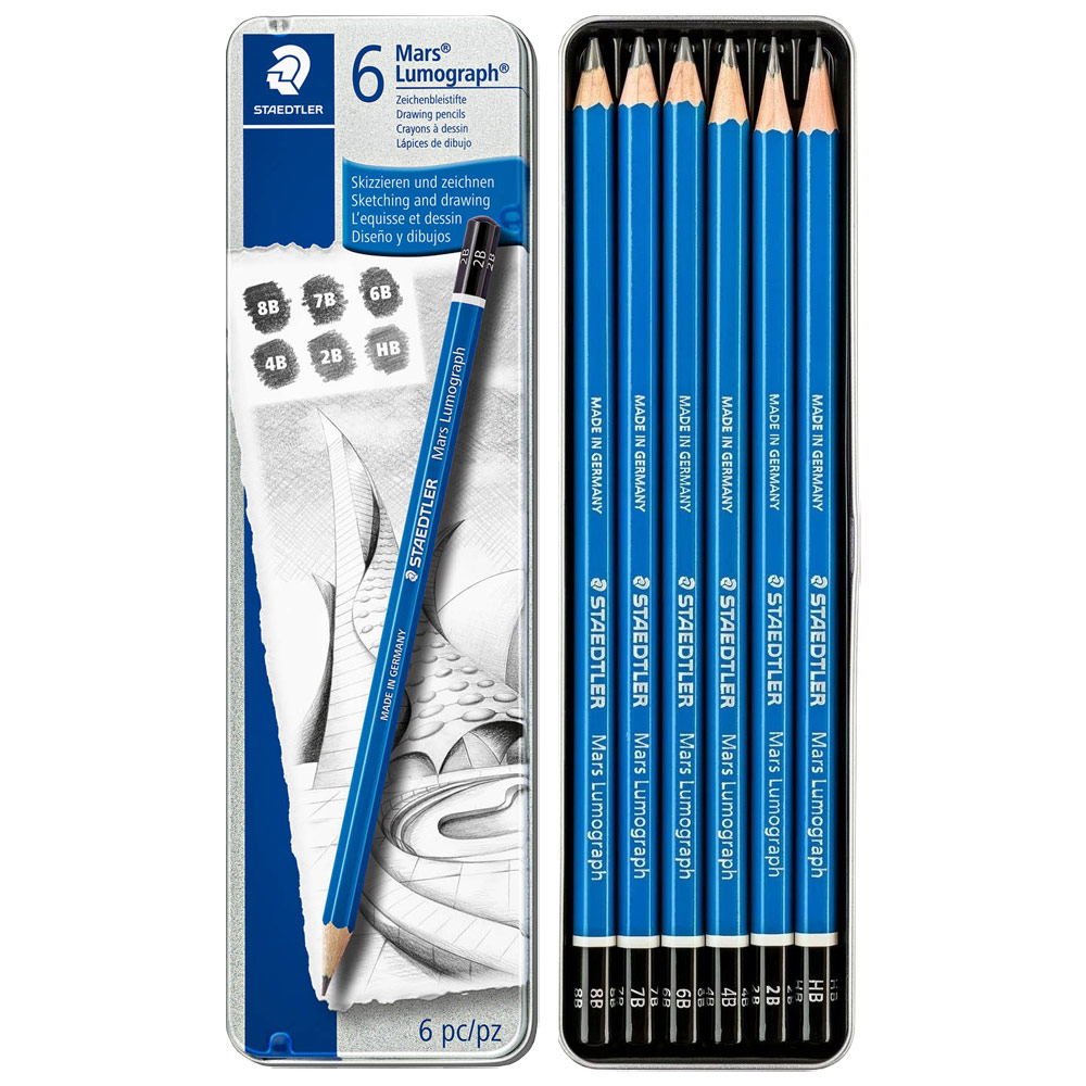 Staedtler Mars Lumograph Pencil Set - 6 Grades