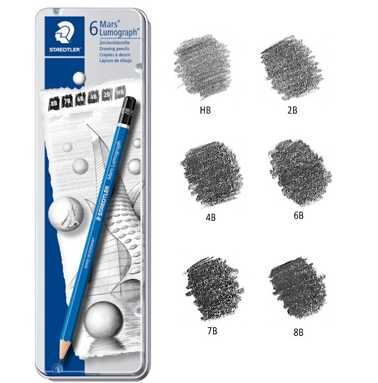 Staedtler Mars Lumograph Pencil Set - 6 Grades