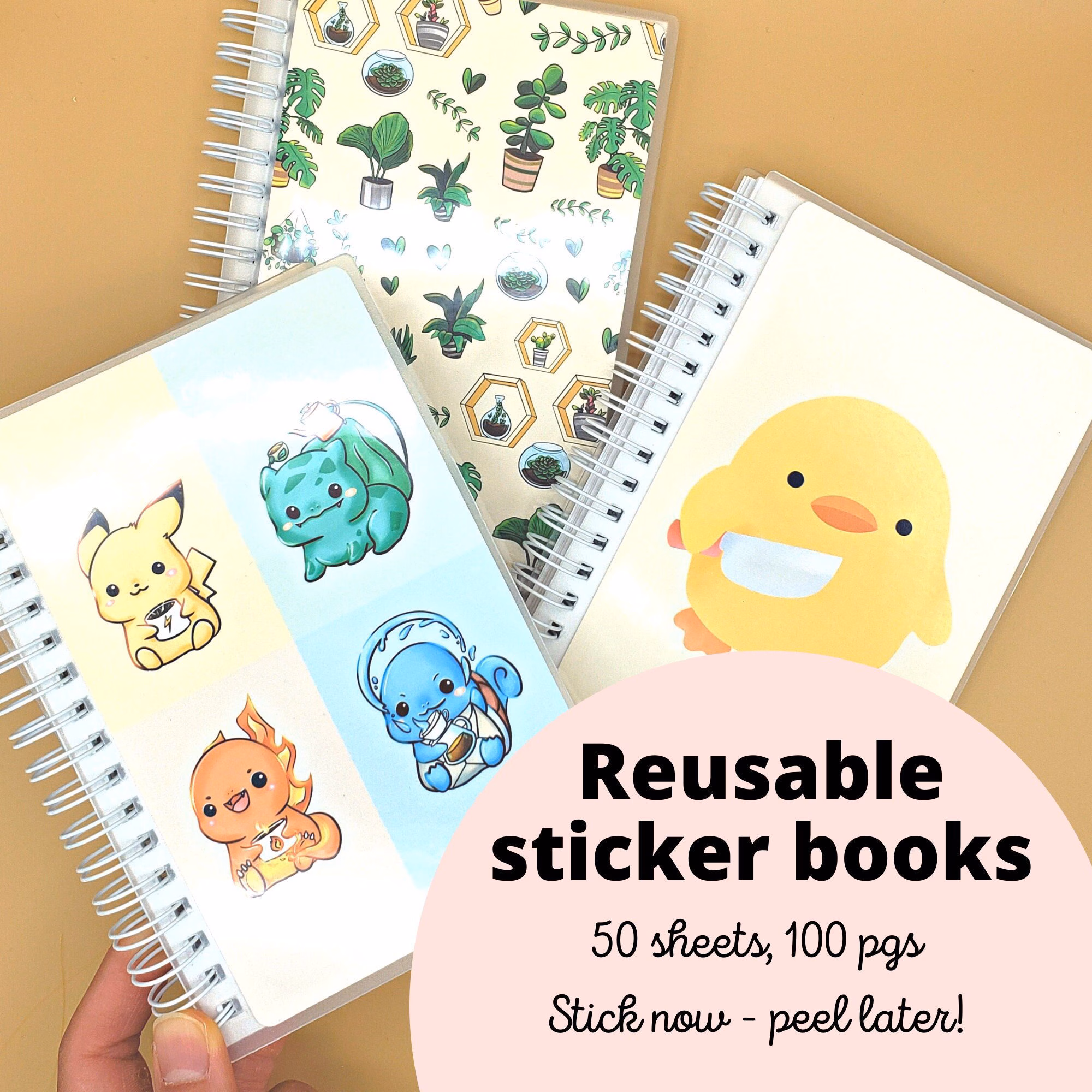 Sticker Book - Kids - Reusable - 50 Stickers