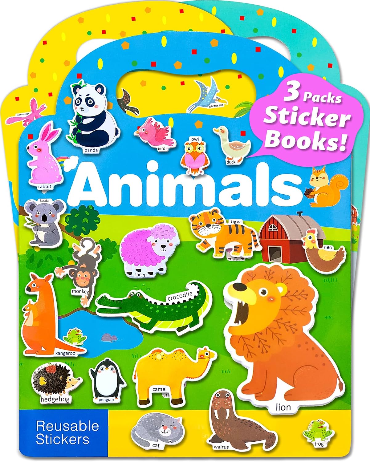 Sticker Book - Kids - Reusable - 50 Stickers