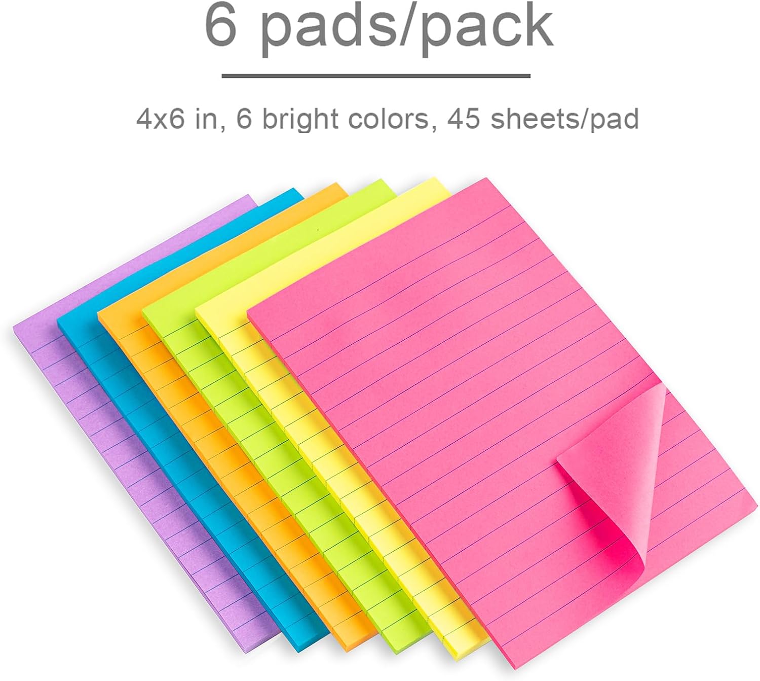 Sticky Notes - 4x6 inch - 6 Pads