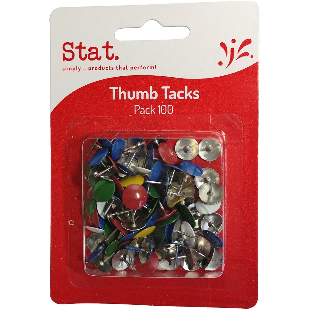 Thumb Tacks - Assorted - 100 Pack