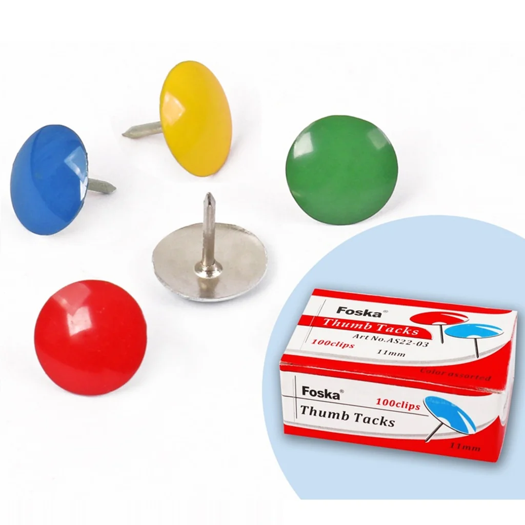 Thumb Tacks - Assorted - 100 Pack