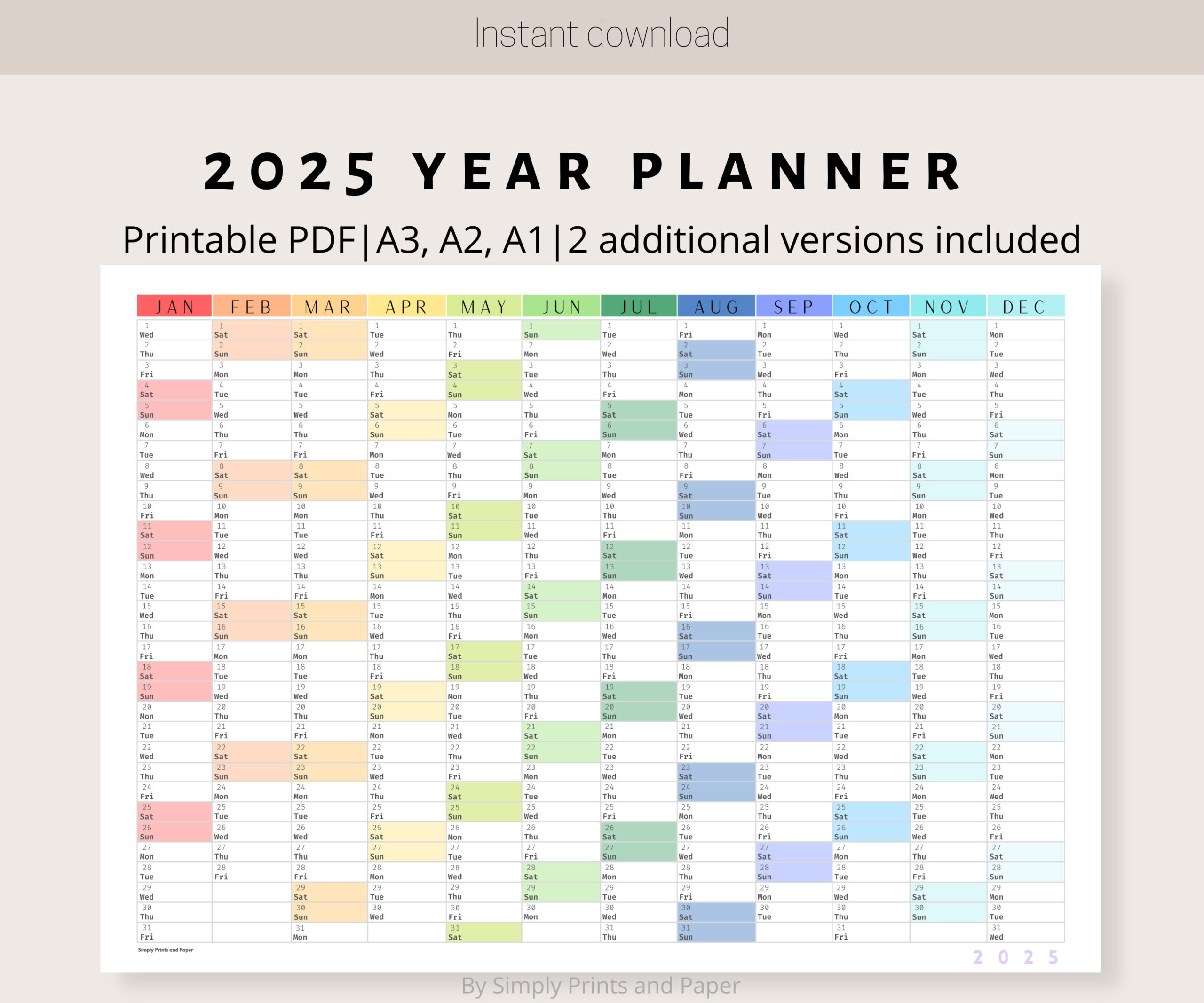 Wall Calendar 2025