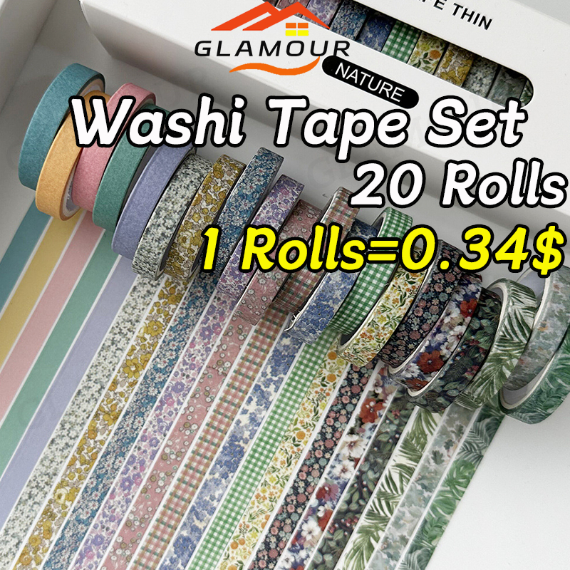 Washi Tape Set - 20 Rolls - Assorted
