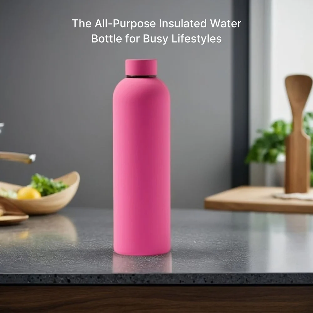Water Bottle - Steel - 500ml - Pink