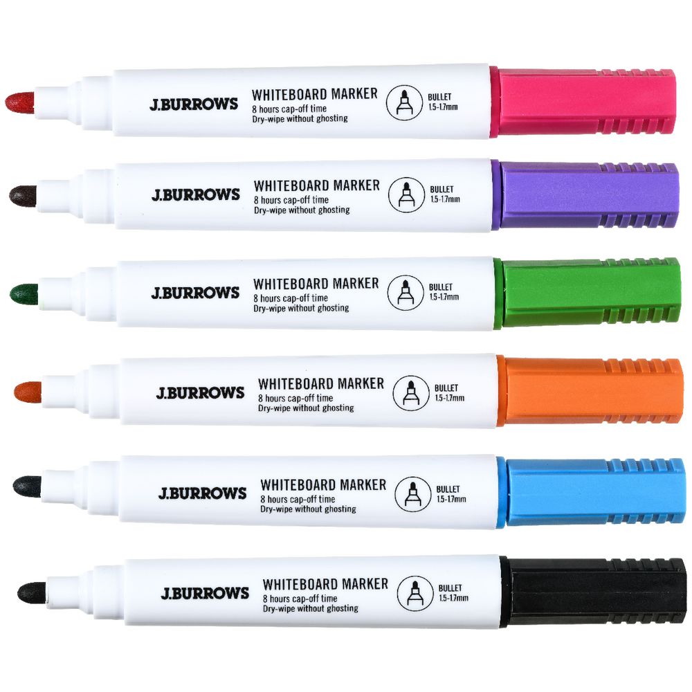 Whiteboard Marker - Assorted - 6 Pack