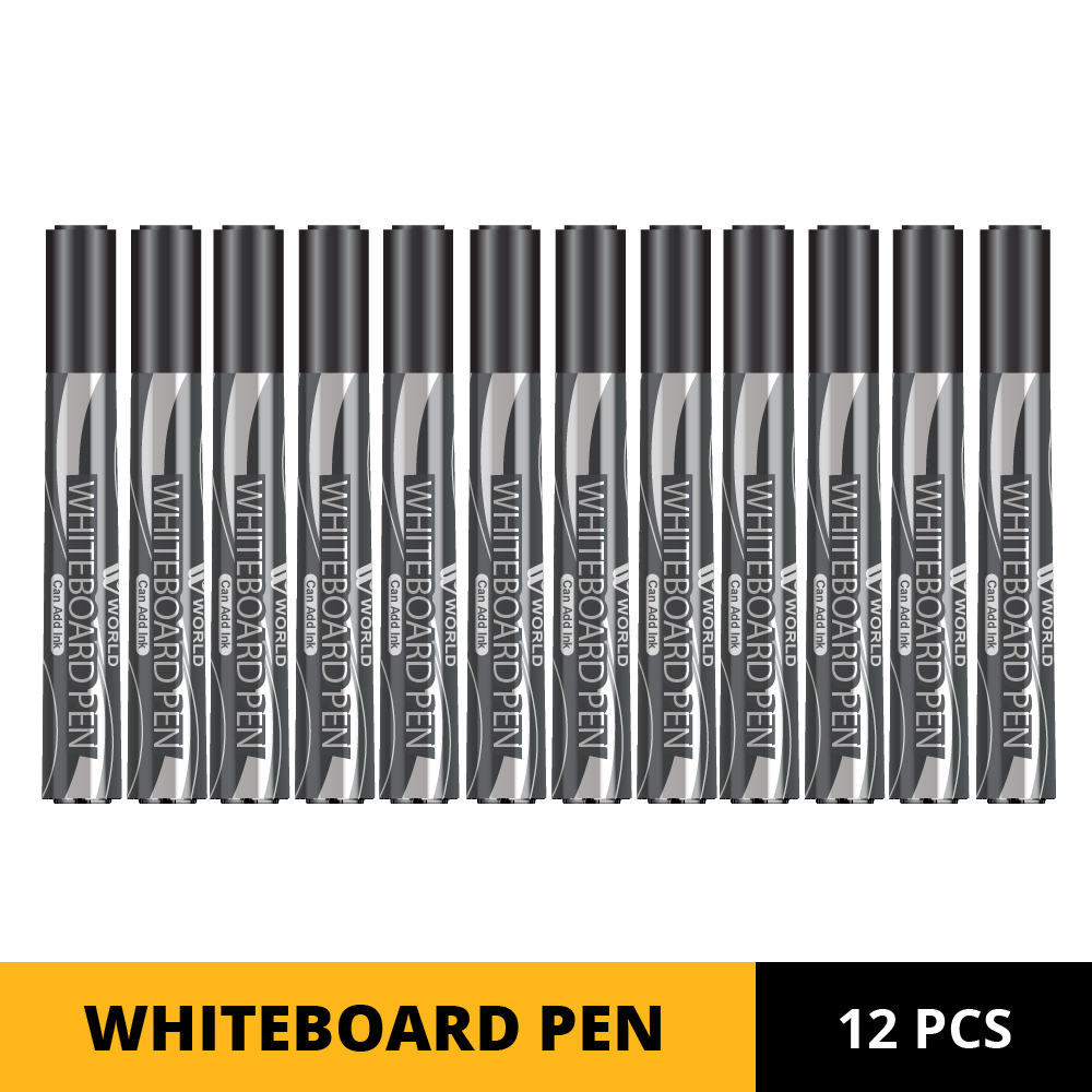 Whiteboard Marker - Black - 12 Pack