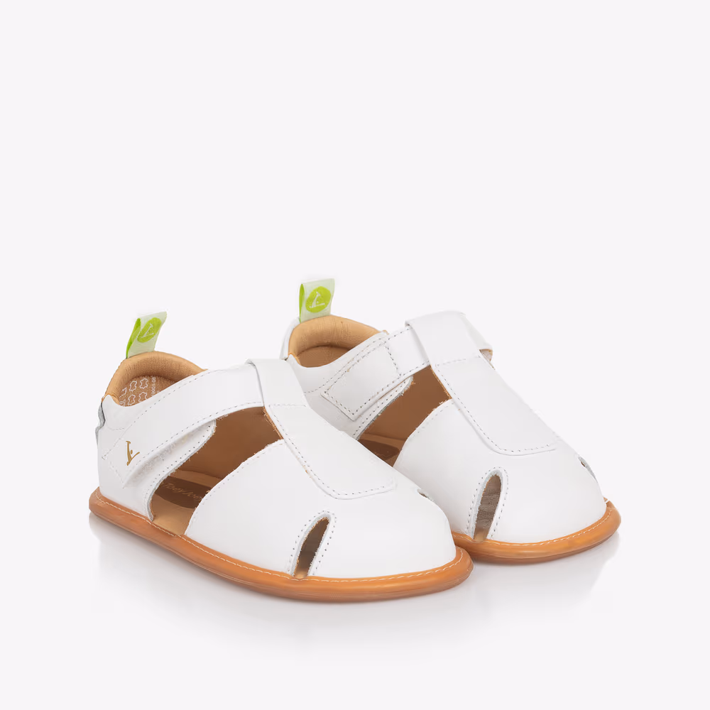 Adventure White Leather Sandals
