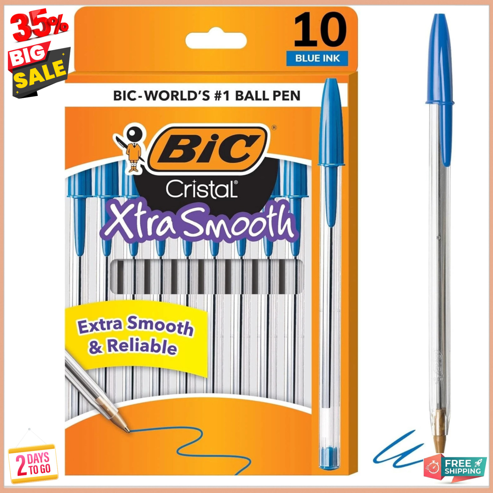 BIC Cristal Pen - Red - 10 Pack