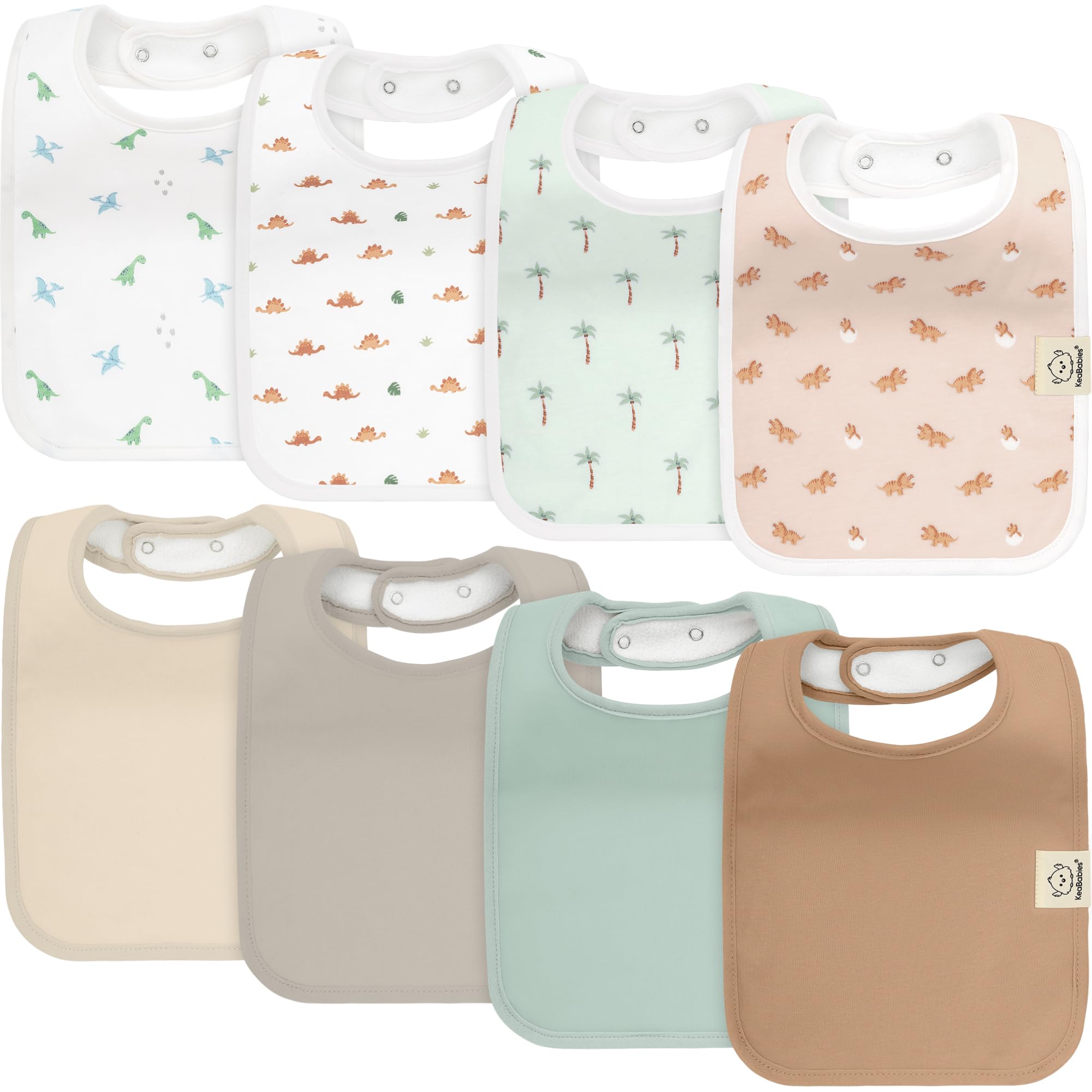 Baby Bib - 0-12 Months - 8 Pack