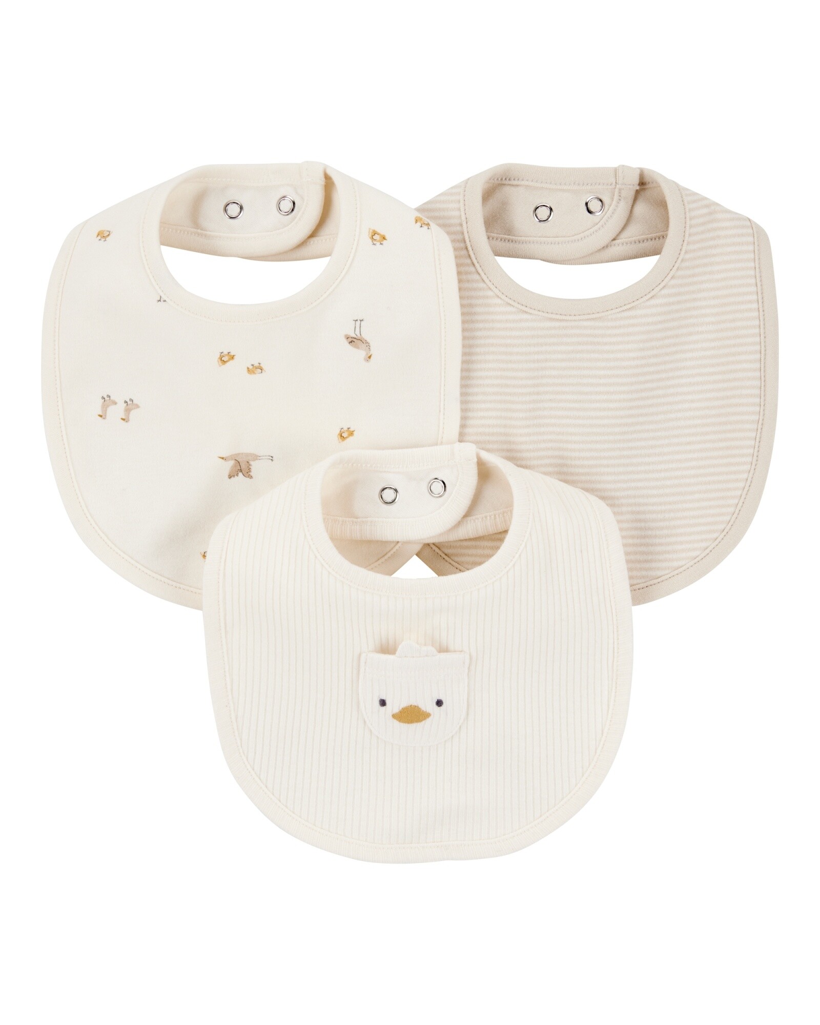 Baby Bib - 0-12 Months - Cotton - 3 Pack
