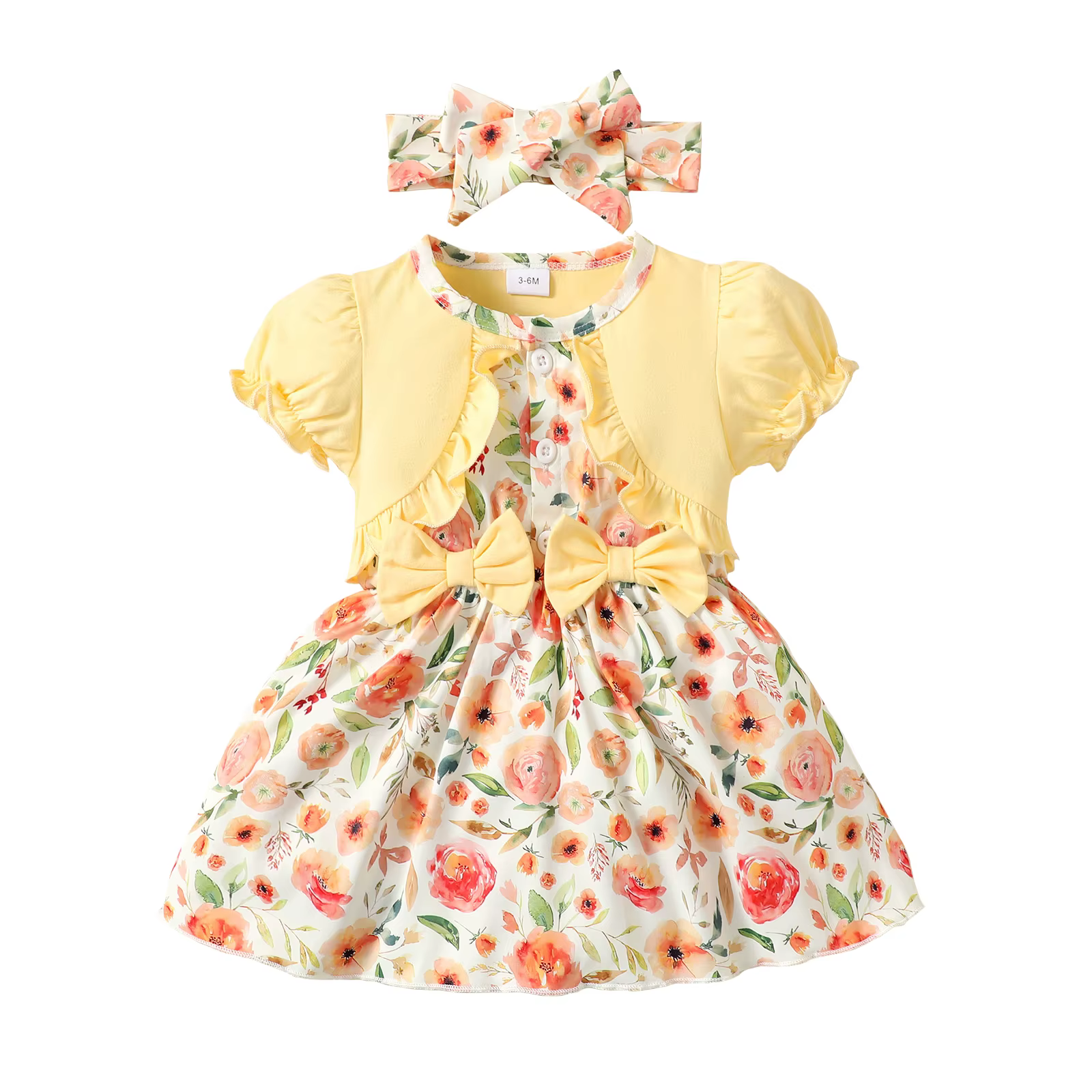 Baby Dress - 0-3 Months - Floral