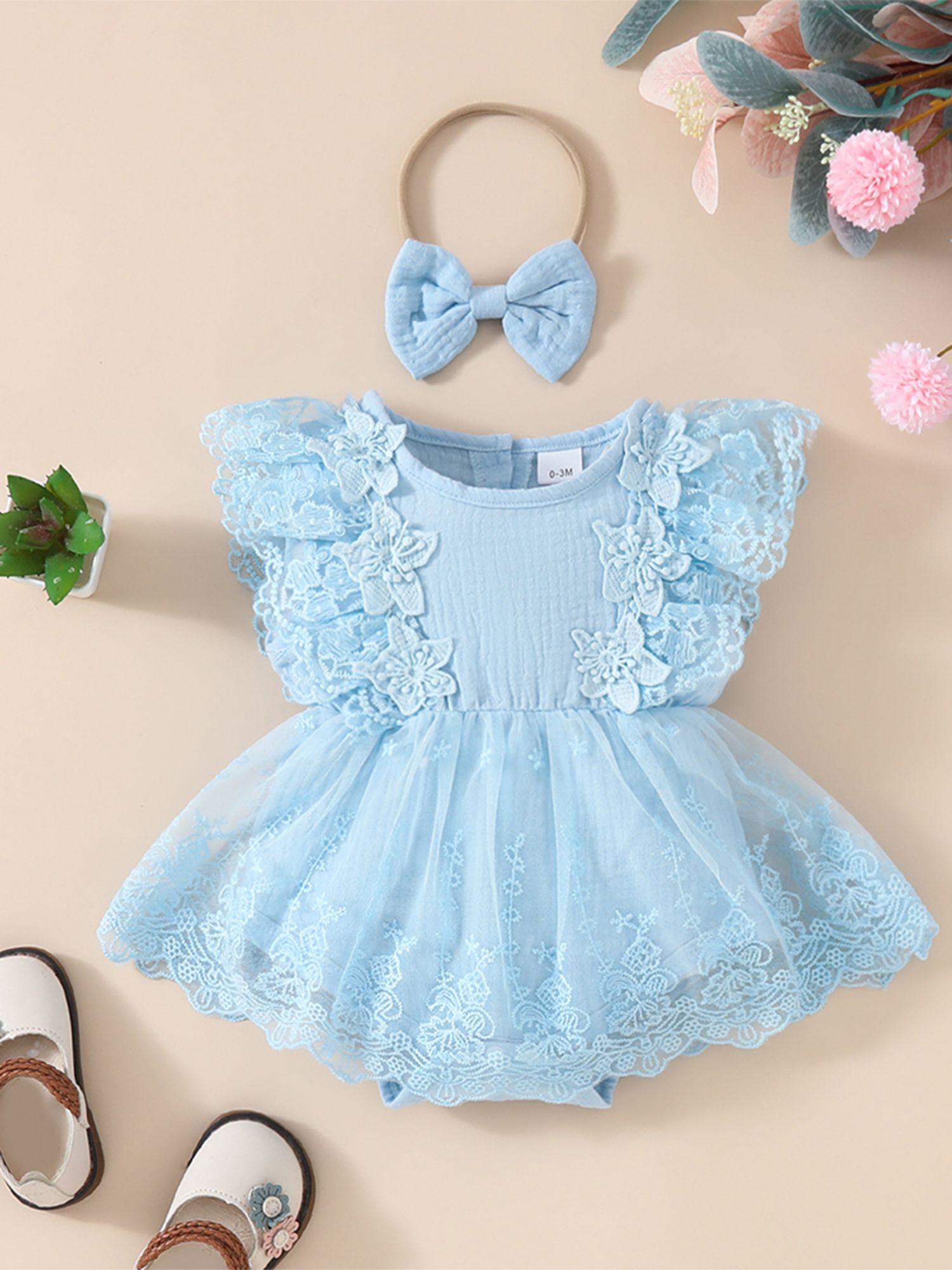 Baby Dress - 0-3 Months - Floral