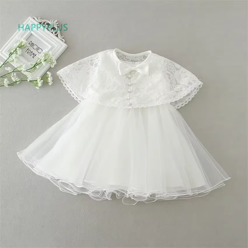 Baby Dress - 0-3 Months - White