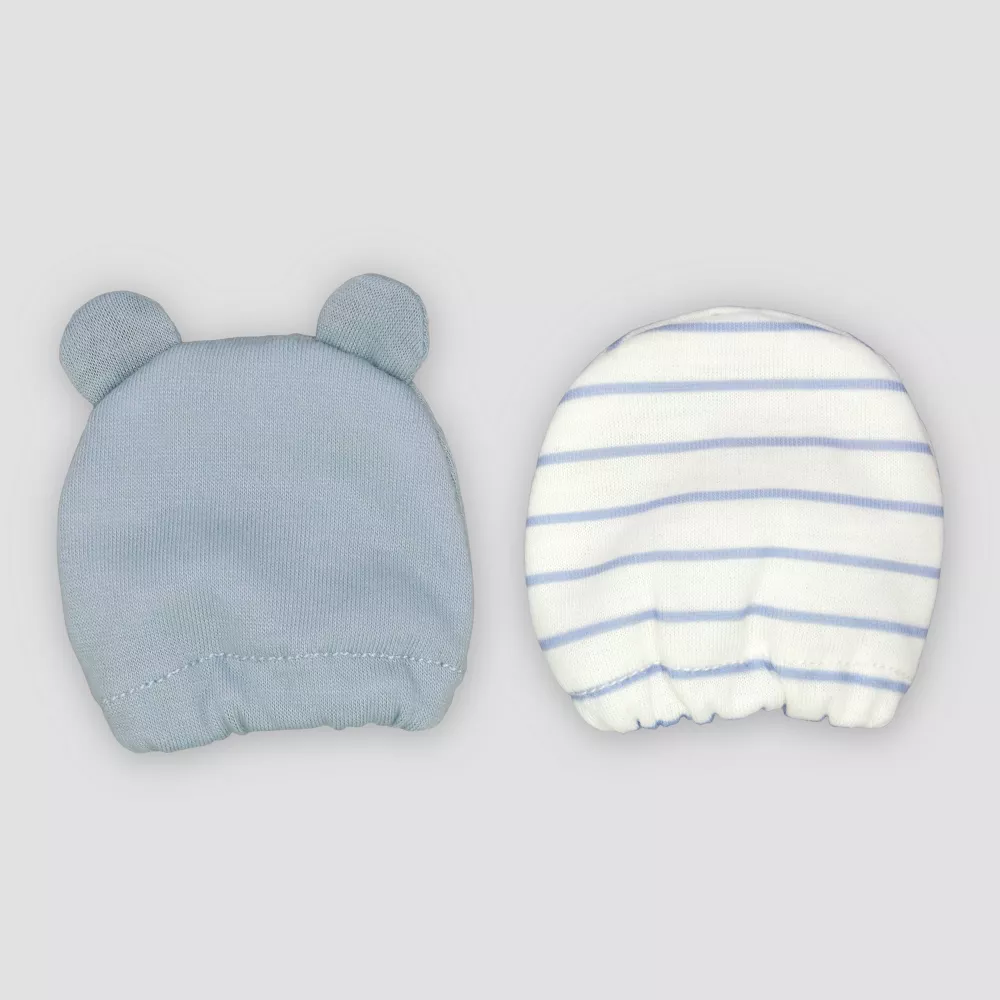 Baby Mittens - 0-6 Months - Blue