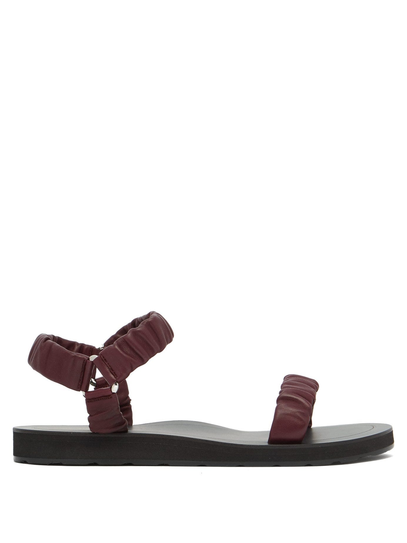 Beach Burgundy Leather Sandals