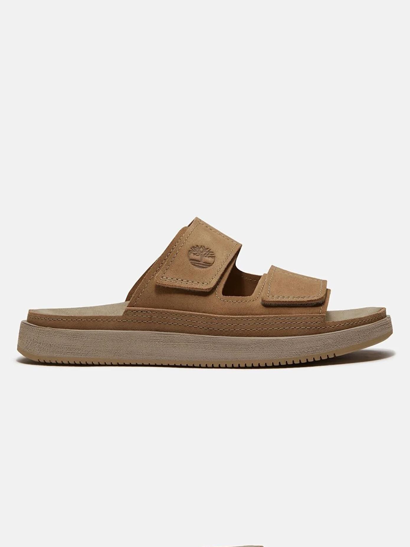 Beach Khaki Slide Sandals