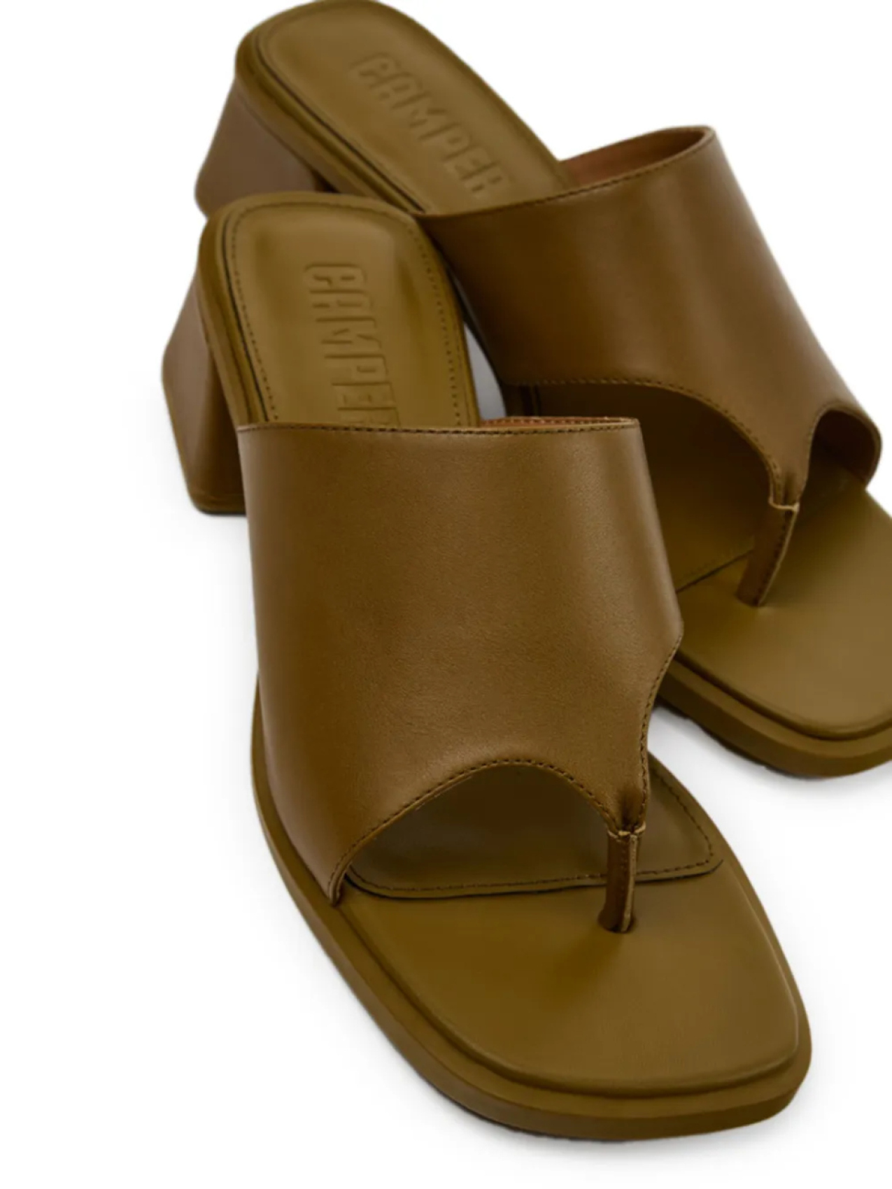 Beach Olive Leather Sandals