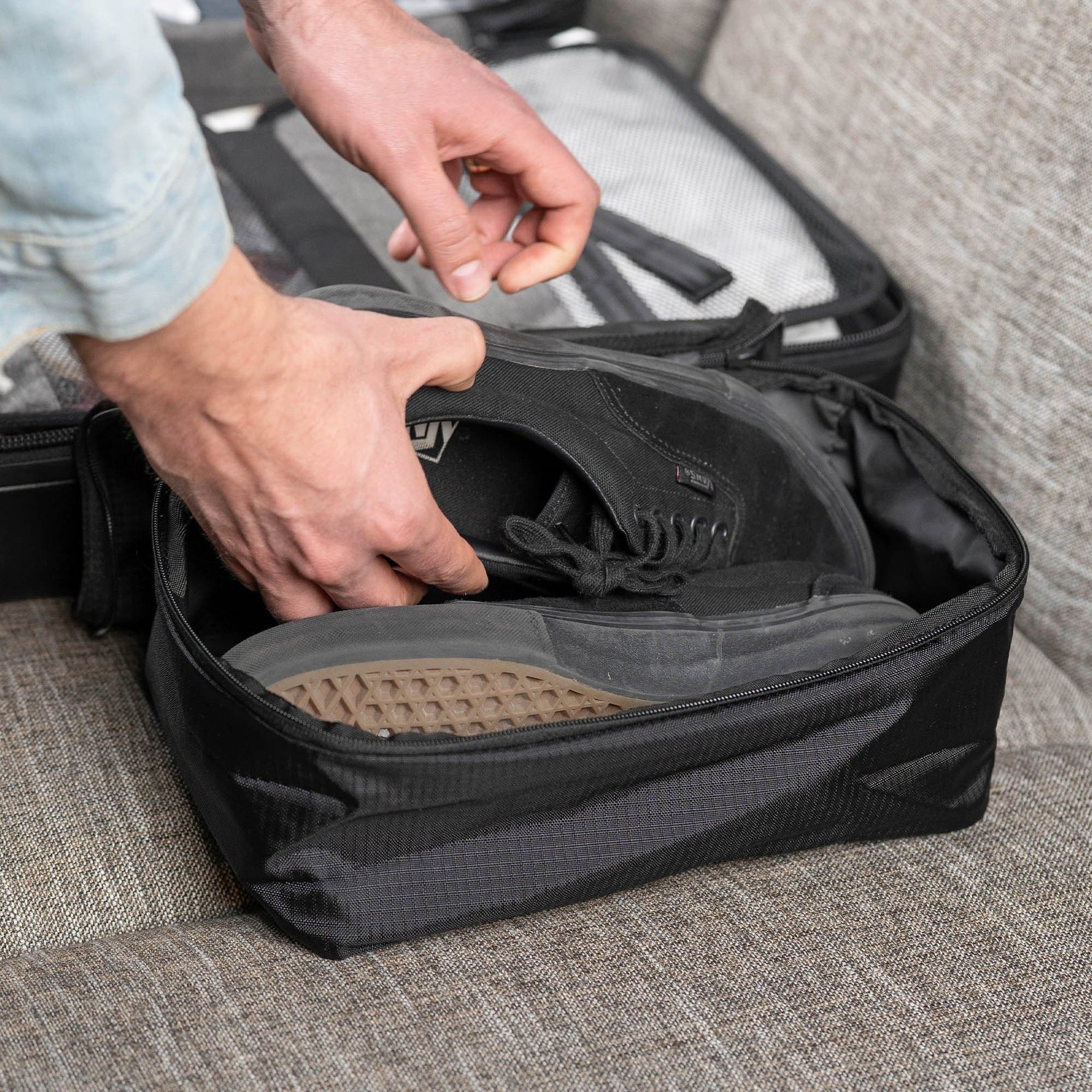 Breathable Grey Shoe Bag