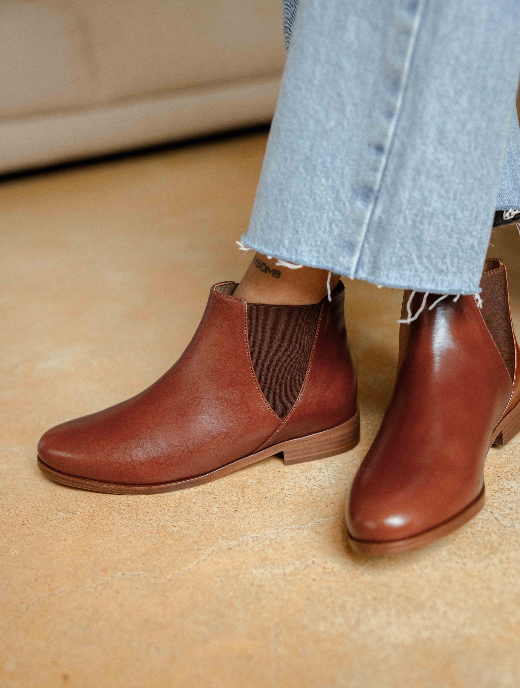 Chelsa Cognac Work Boots