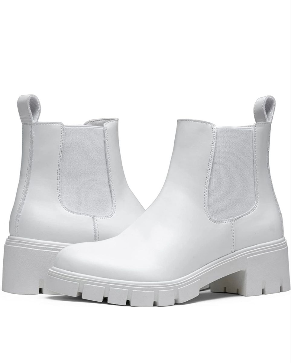 Chelsa White Work Boots