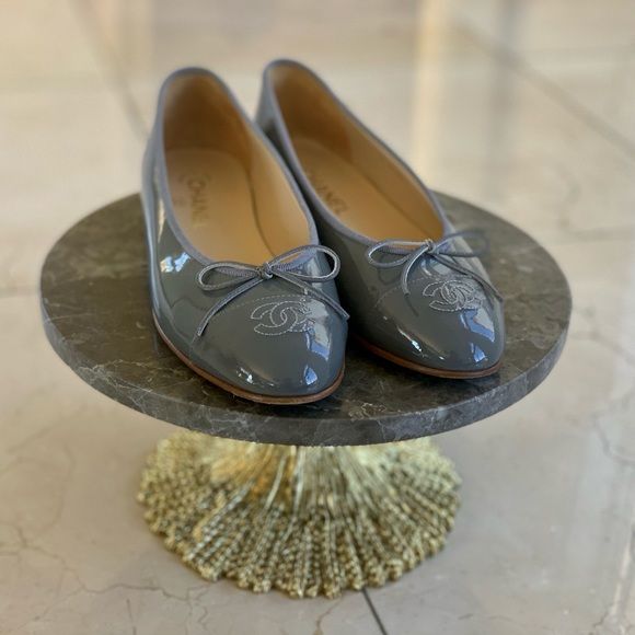 Classic Grey Patent Leather Shoes