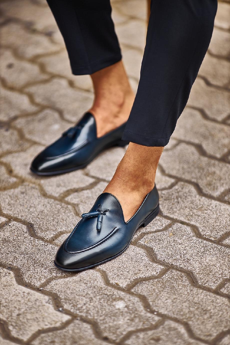 Classic Navy Blue Loafers