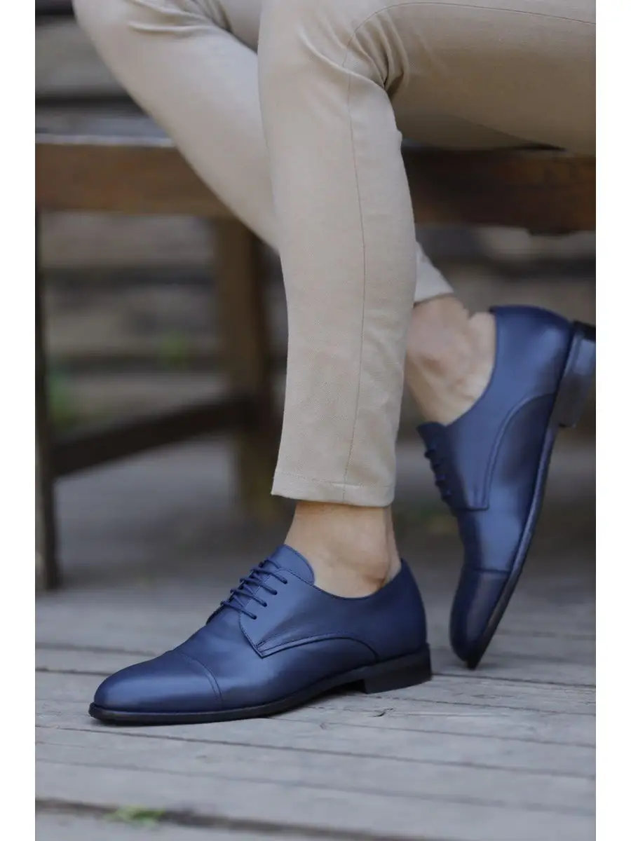 Classic Navy Blue Oxford Shoes