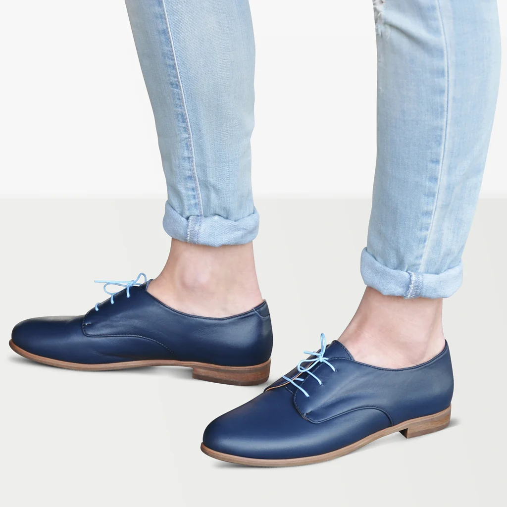 Classic Navy Blue Oxford Shoes
