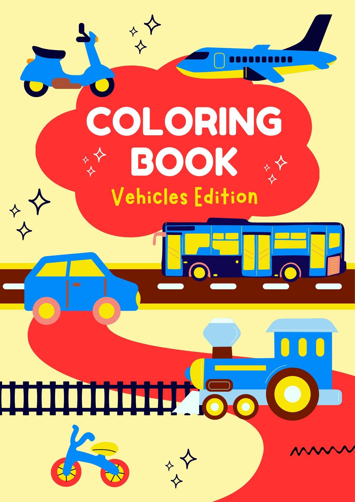 Coloring Book - Kids - Vehicles