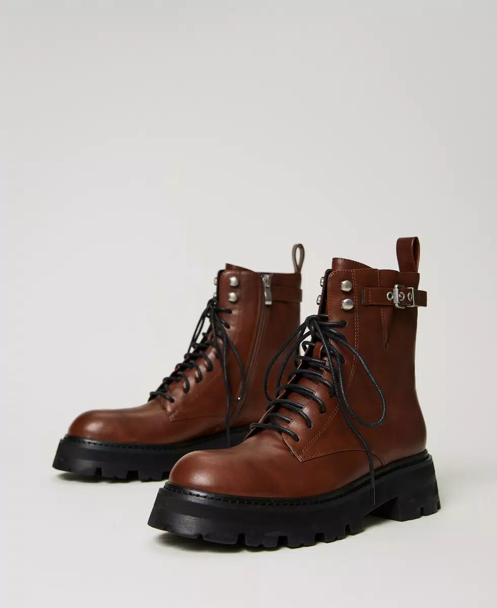 Combat Brown Ankle Boots