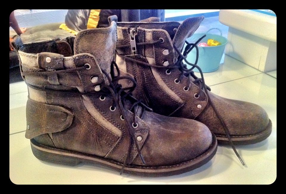 Combat Charcoal Ankle Boots