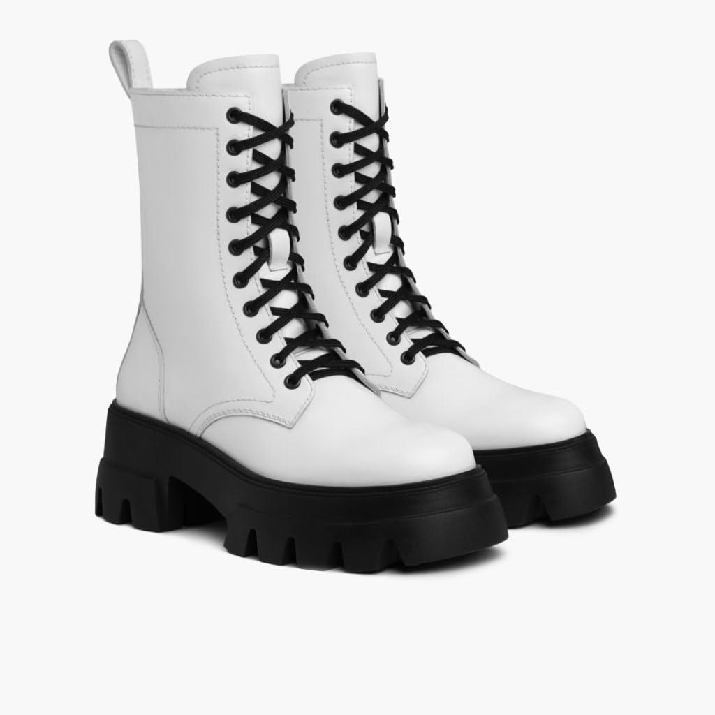 Combat White Combat Boots