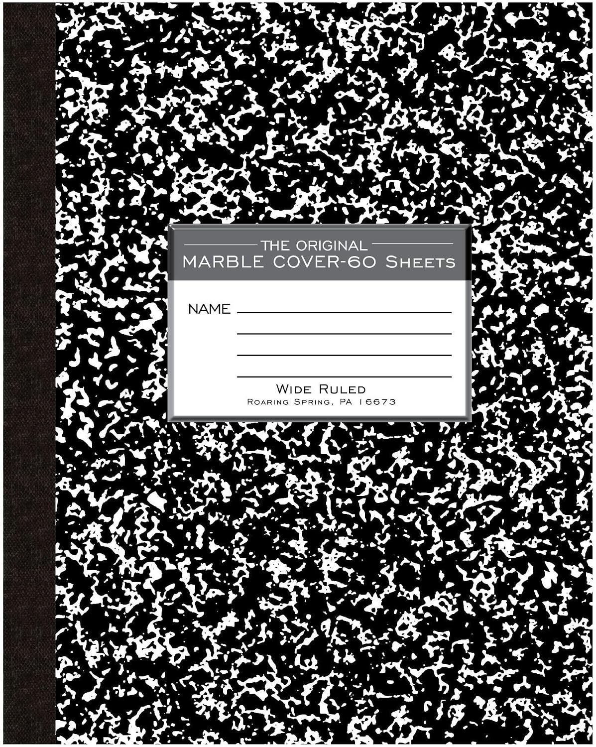 Composition Book - 120 Pages - Black Marble