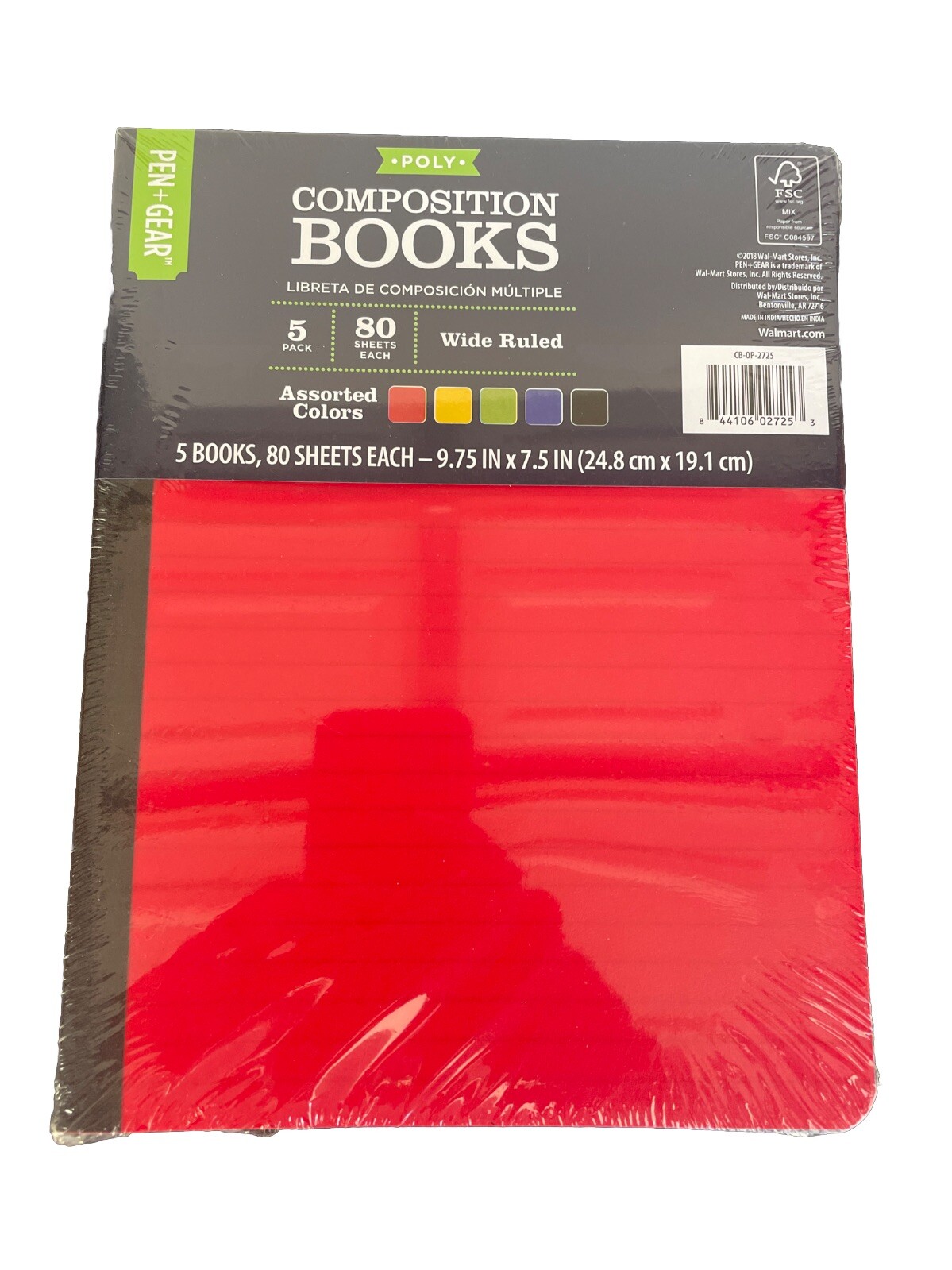 Composition Book - 80 Pages - Red