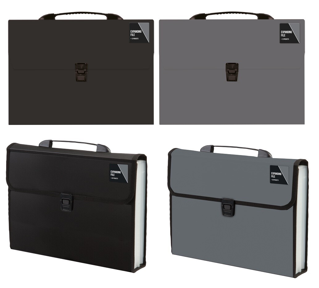 Document Wallet - A4 - Black - 20 Pack
