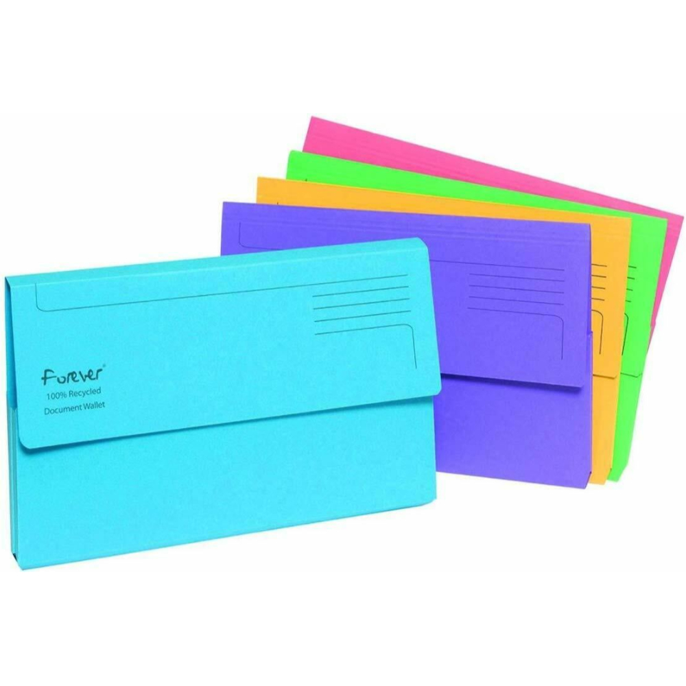 Document Wallet - A4 - Purple - 20 Pack