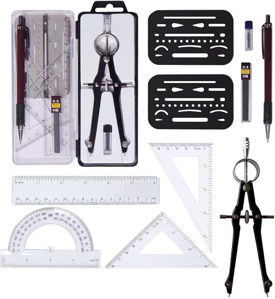 Drawing Set - Geometry Kit - 10 Pieces