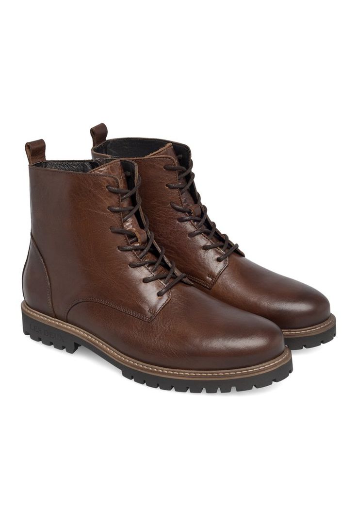 Durable Cognac Combat Boots