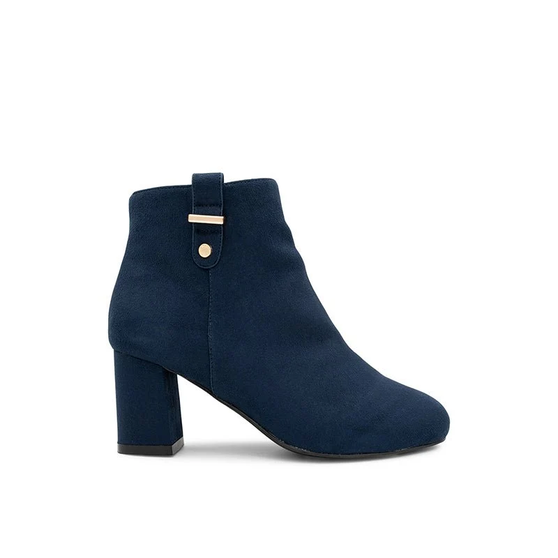 Durable Navy Blue Ankle Boots