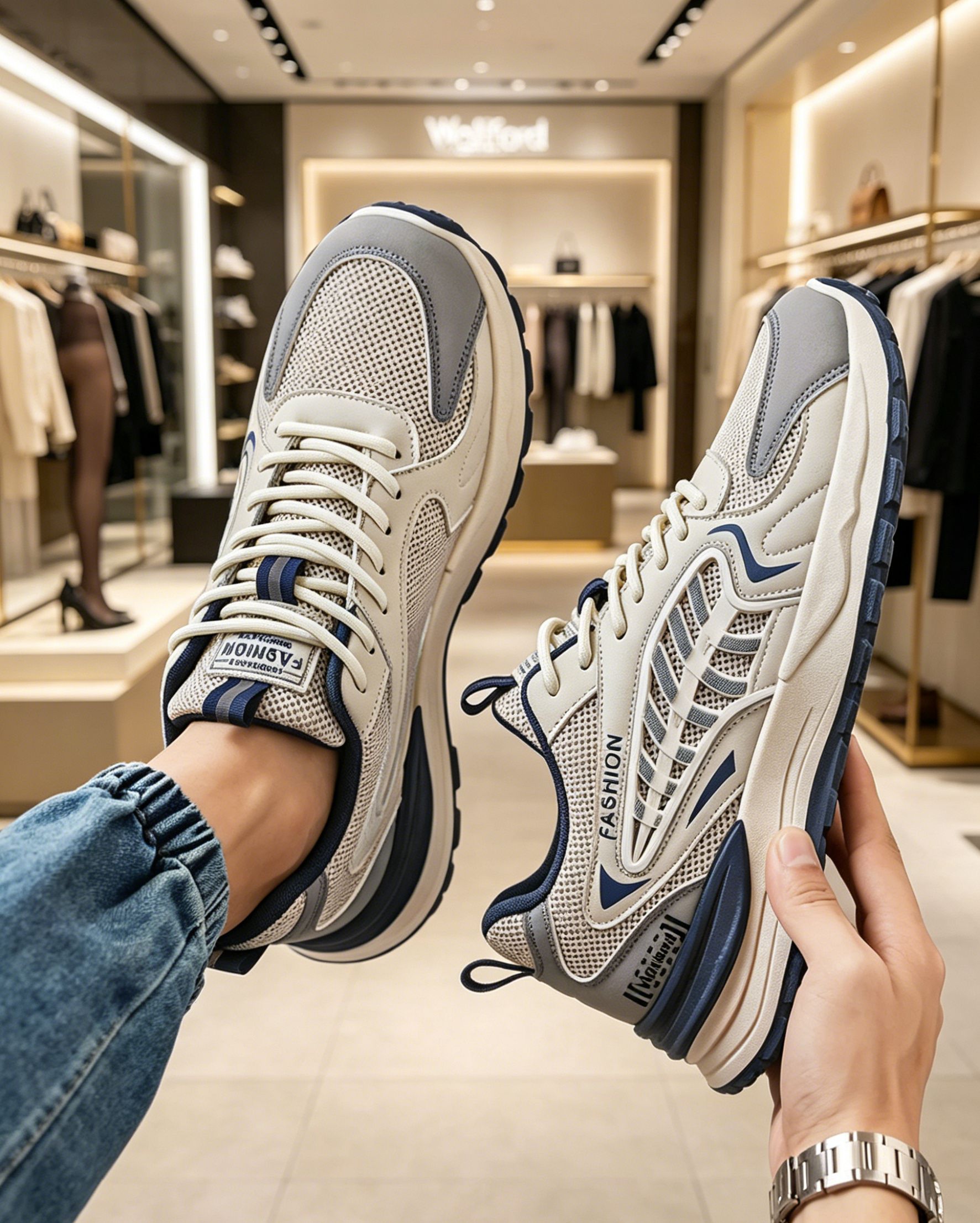 Dynamic Navy Blue Running Shoes
