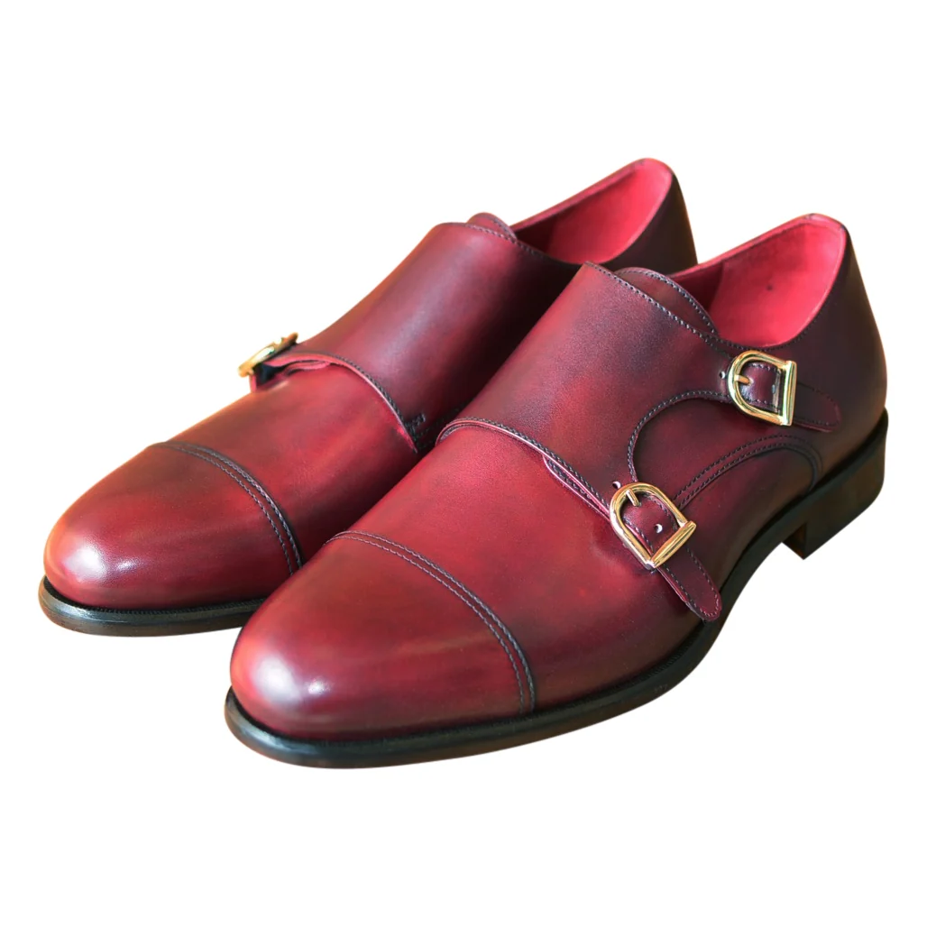 Elegant Burgundy Monk Straps