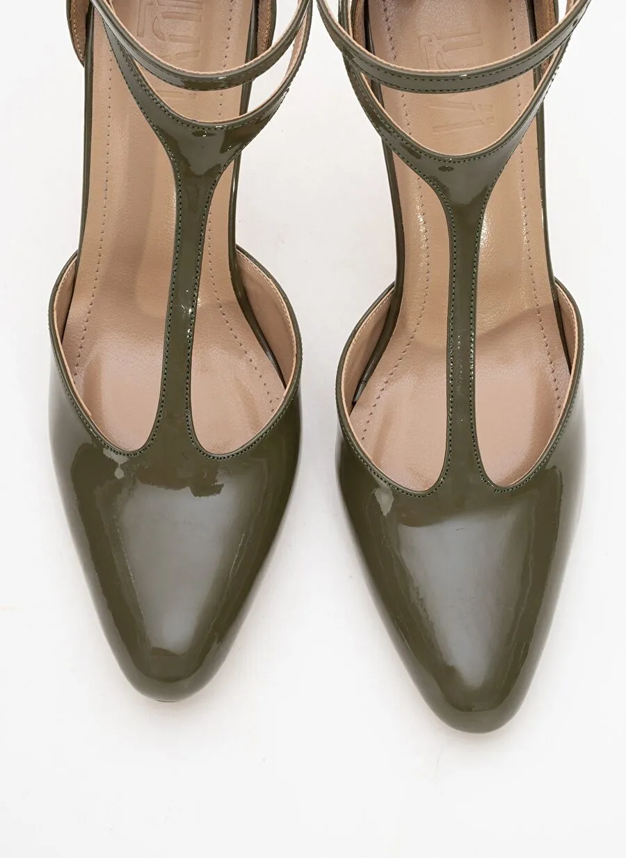 Elegant Khaki Patent Leather Shoes