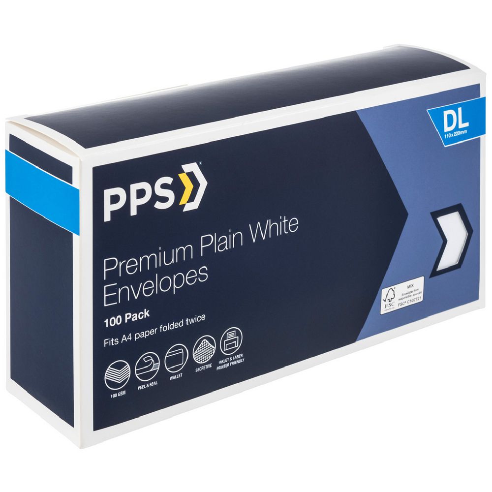 Envelope - DL - White - 100 Pack